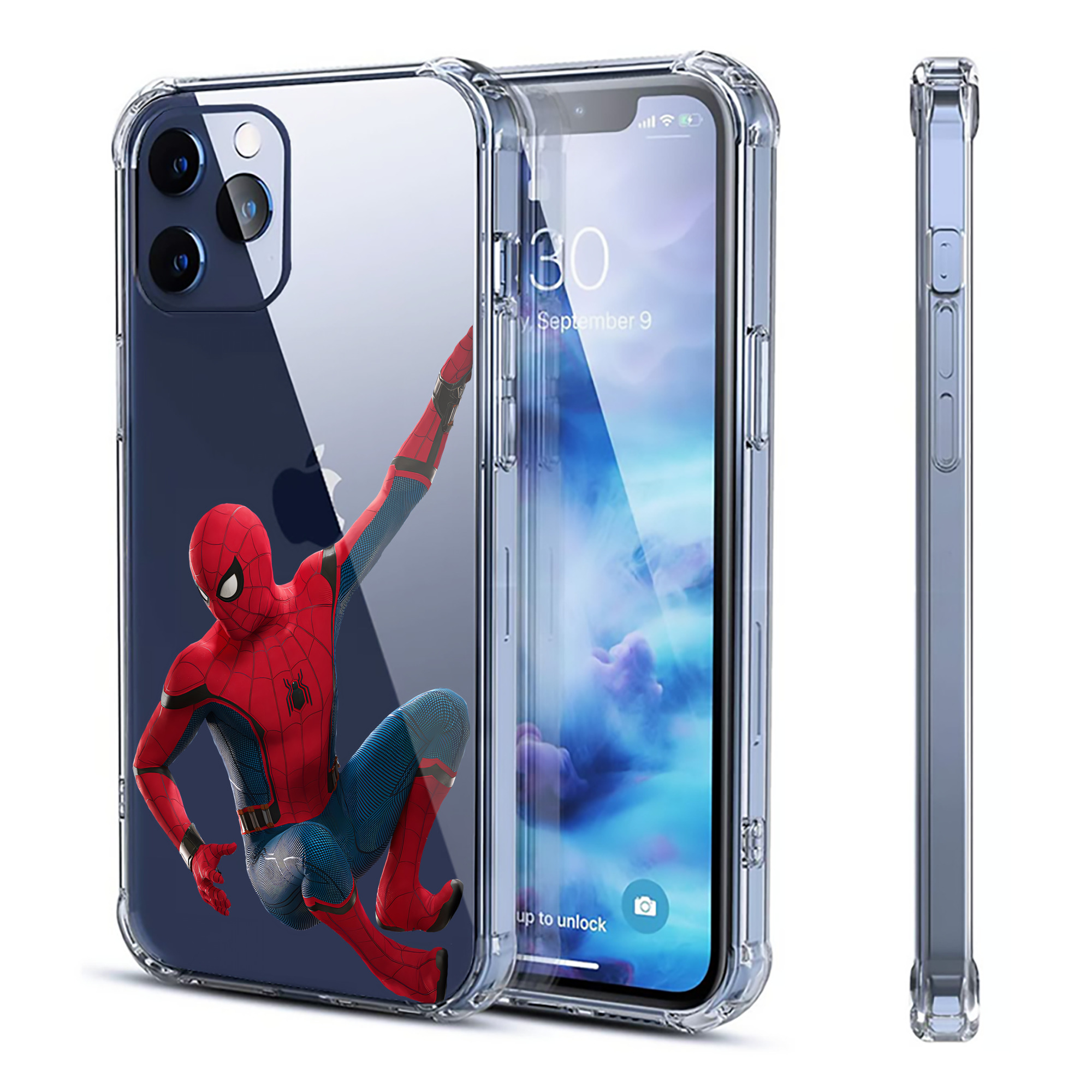 （画像用） Spider Man スパイダーマン 【iPhone 12シリーズ対応】透明スマホケース（クリアソフトケース）